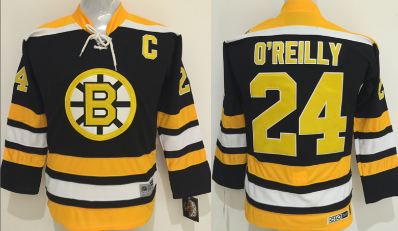 Bruins 24 Terry O'Reilly Black Youth CCM Jersey