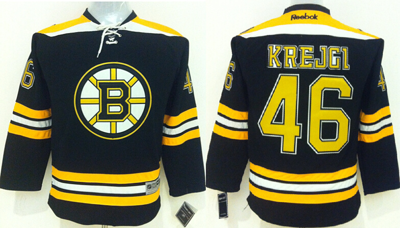 Bruins 46 David Krejci Black Youth Reebok Jersey