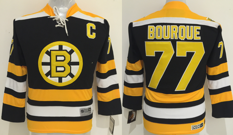 Bruins 77 Ray Bourque Black Youth CCM Jersey