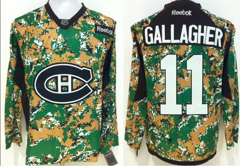 Canadiens 11 Brendan Gallagher Digital Camo Veteran's Day Reebok Jersey
