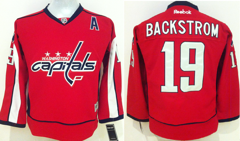 Capitals 19 Nicklas Backstrom Red Youth Reebok Jersey