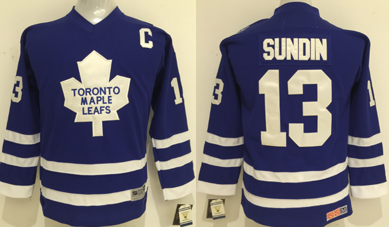 Maple Leafs 13 Mats Sundin Blue Youth CCM Jersey - Click Image to Close