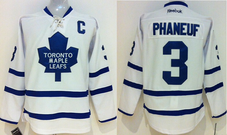 Maple Leafs 3 Dion Phaneuf White Reebok Jersey