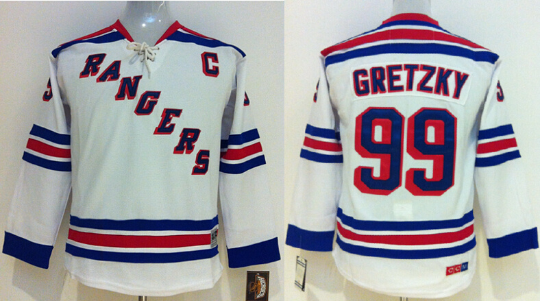 Rangers 99 Gretzky White Youth CCM Jersey
