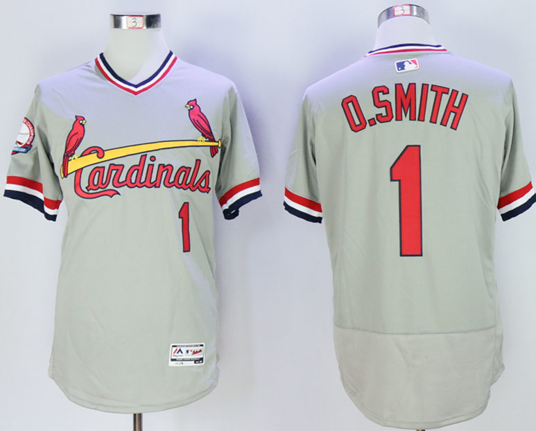 Cardinals 1 Ozzie Smith Grey 1978 Turn Back The Clock Jersey