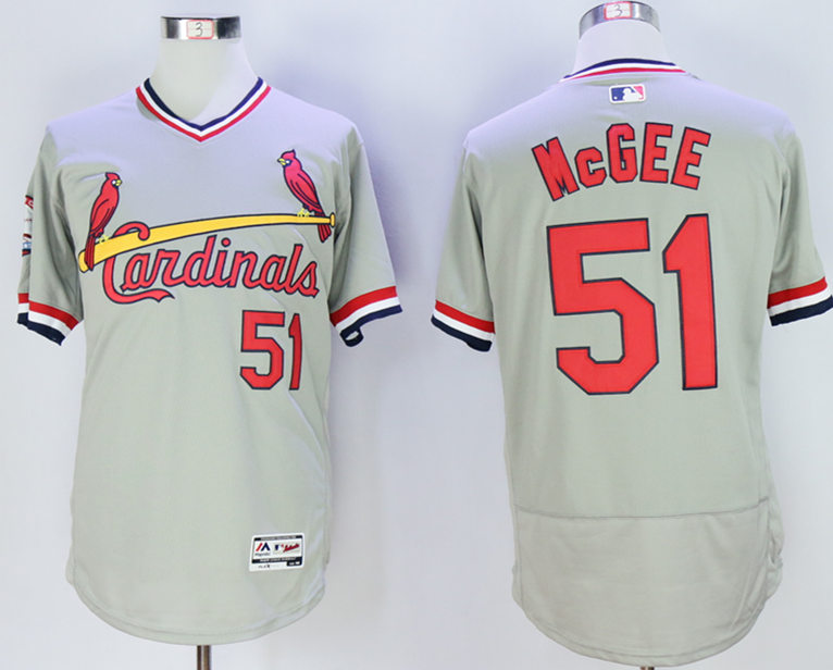 Cardinals 51 Willie Mcgee Grey 1978 Turn Back The Clock Jersey