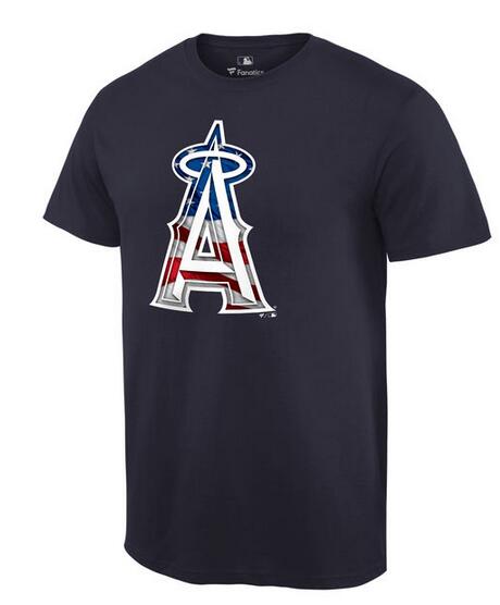 Angels Navy USA Flag Team Logo Men's T Shirt