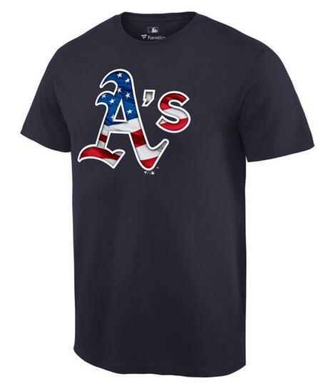 Athletics Navy USA Flag Team Logo Men's T Shirt