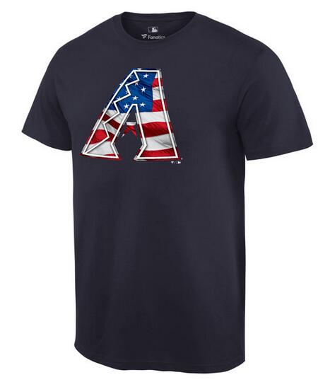 Diamondbacks Navy USA Flag Team Logo Men's T Shirt
