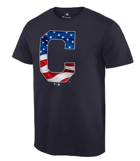 Indians Navy USA Flag Team Logo Men's T Shirt