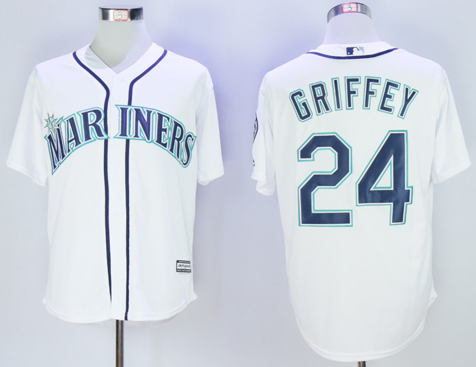 Mariners 24 Ken Griffey Jr. White 2016 Hall Of Fame New Cool Base Jersey