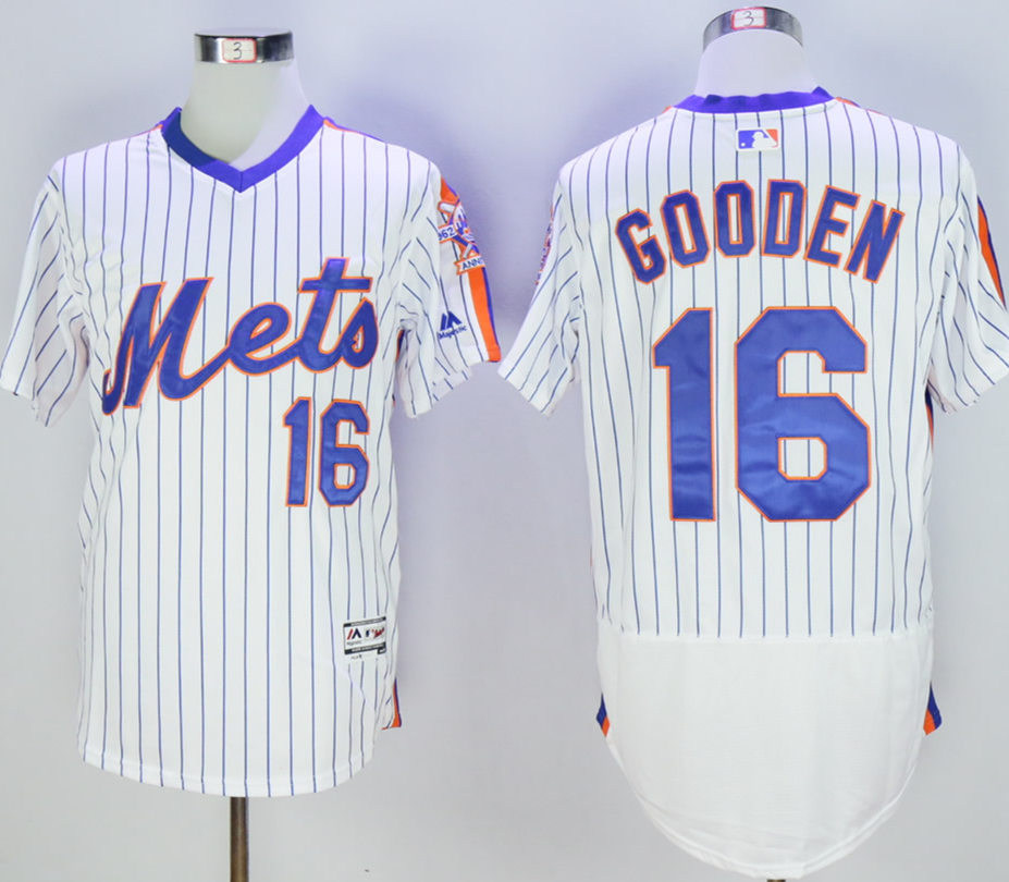 Mets 16 Dwight Gooden White Throwback Flexbase Jersey