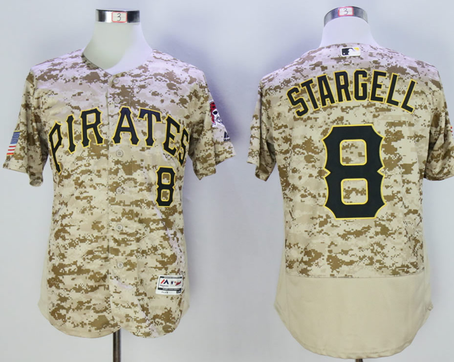 Pirates 8 Willie Stargell Camo Flexbase Jersey - Click Image to Close