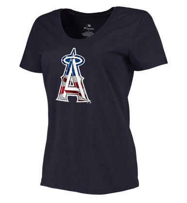 Angels Navy USA Flag Team Logo Women T Shirt
