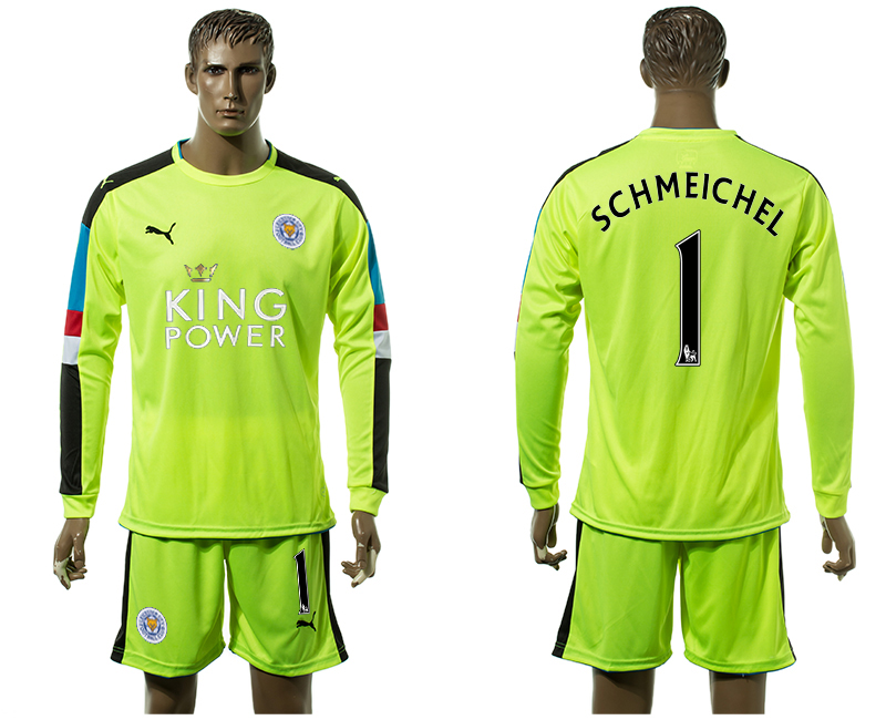 2015-16 Leicester City 1 SCHMEICHEL Green Goalkeeper Jersey