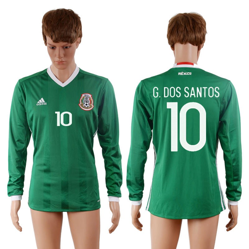 2016-17 Mexico 10 G.DOS SANTOS Home Long Sleeve Thailand Soccer Jersey