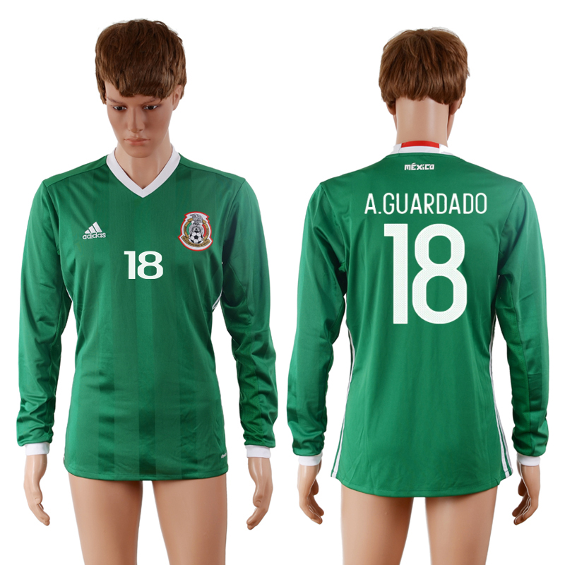 2016-17 Mexico 18 A.GUARDADO Home Long Sleeve Thailand Soccer Jersey