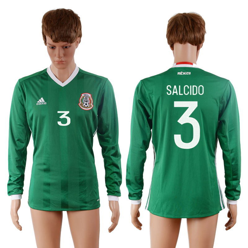 2016-17 Mexico 3 SALCIDO Home Long Sleeve Thailand Soccer Jersey
