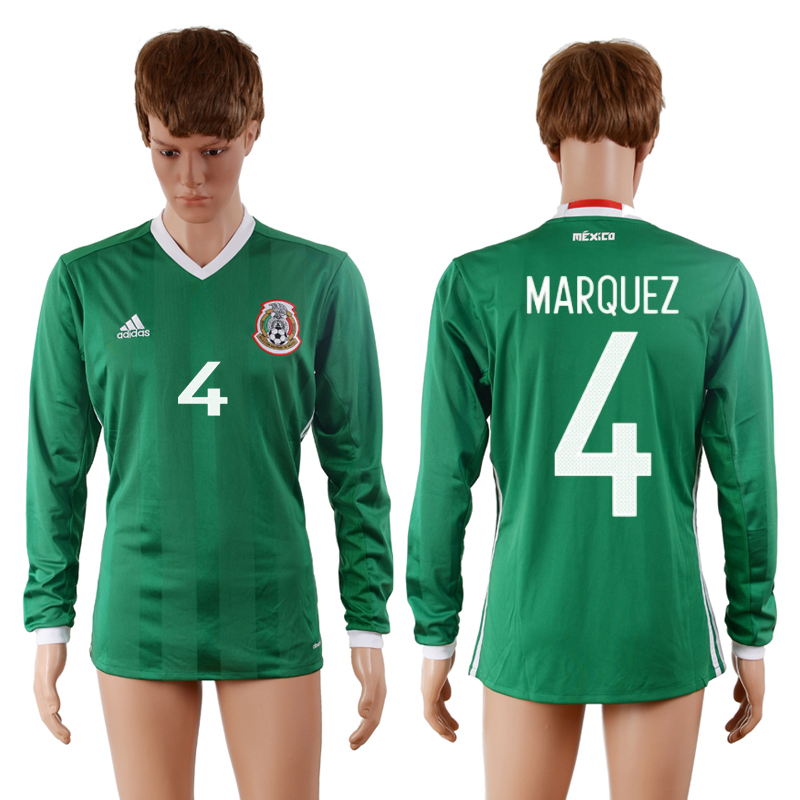 2016-17 Mexico 4 MARQUEZ Home Long Sleeve Thailand Soccer Jersey