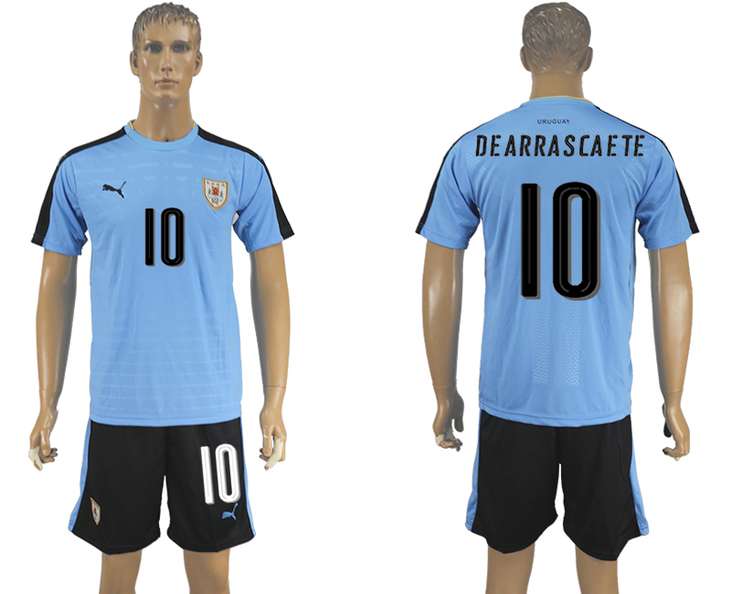 2016-17 Uruguay 10 DEARRASCAETE Home Soccer Jersey