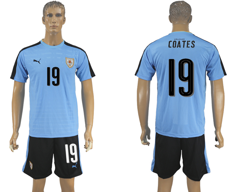 2016-17 Uruguay 19 COATES Home Soccer Jersey