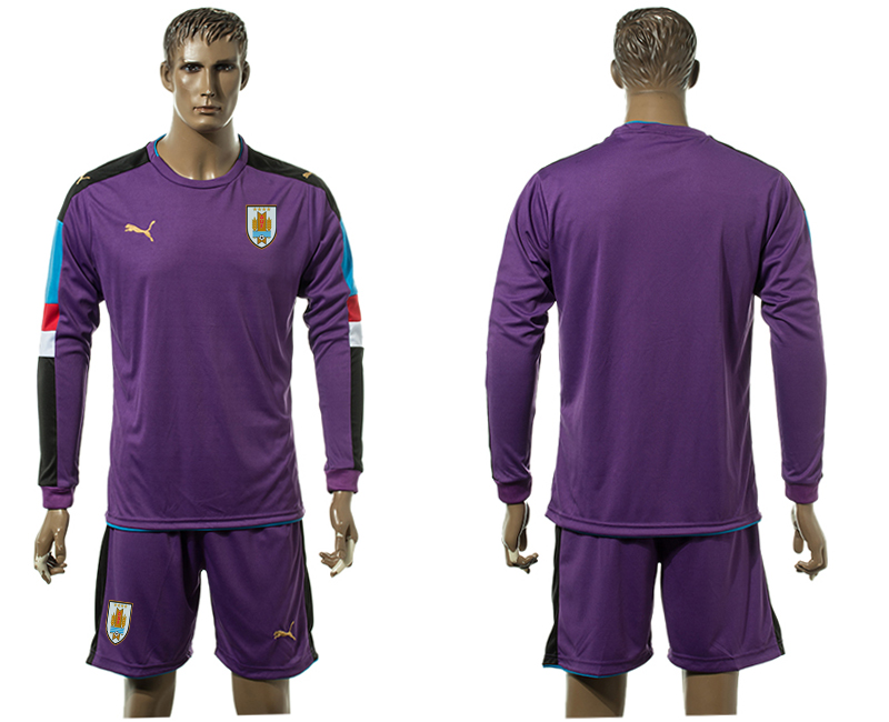 2016-17 Uruguay Purple Home Long Sleeve Soccer Jersey