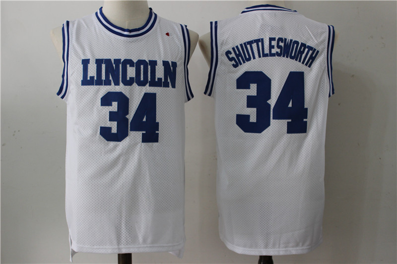 Lincoln 34 Shuttlesworth White Movie Stitched Jersey