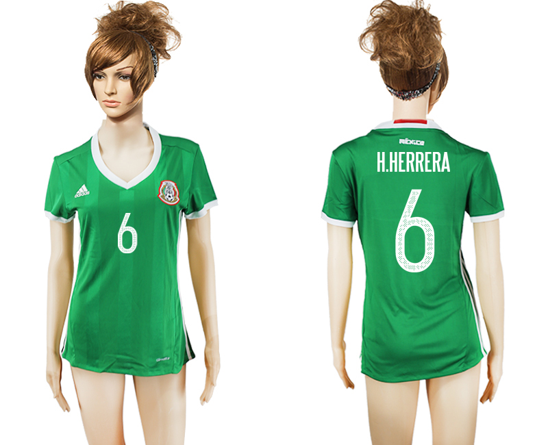2016-17 Mexico 6 H.HERRERA Home Women Soccer Jersey