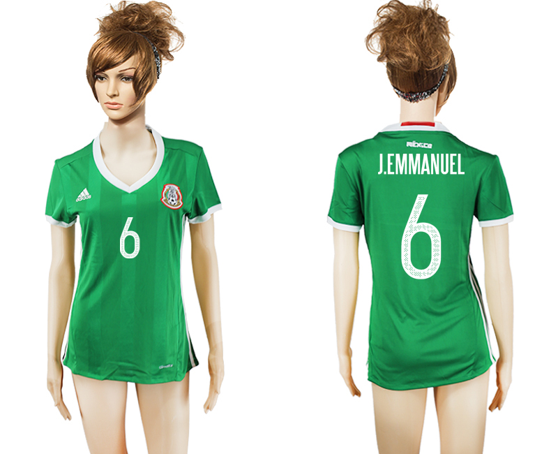 2016-17 Mexico 6 J.EMMANUEL Home Women Soccer Jersey