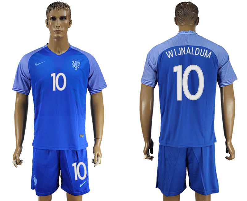 2016-17 Netherlands 10 WIJNALDUM Away Soccer Jersey