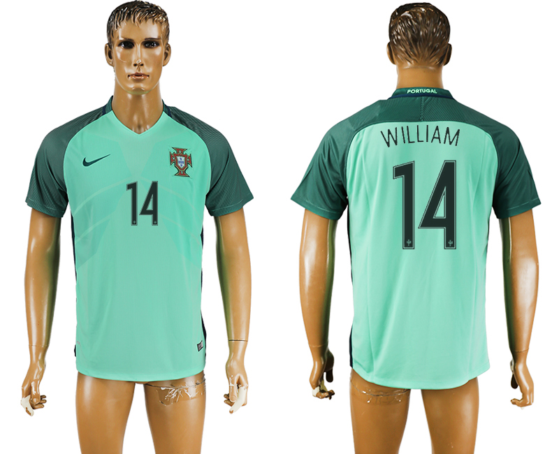 Portugal 14 WILLIAM Away UEFA Euro 2016 Thailand Soccer Jersey