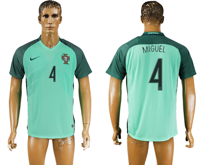 Portugal 4 MIGUEL Away UEFA Euro 2016 Thailand Soccer Jersey