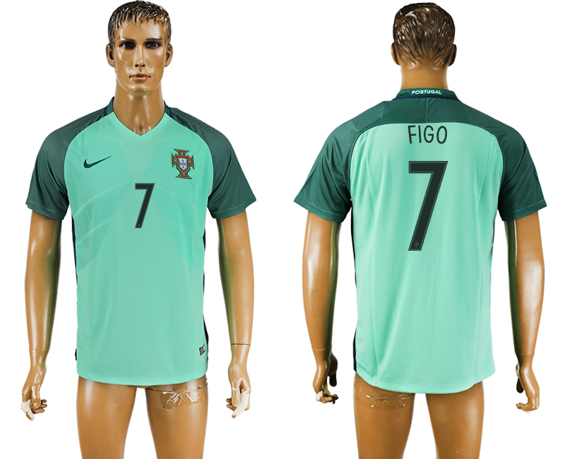 Portugal 7 FIGO Away UEFA Euro 2016 Thailand Soccer Jersey