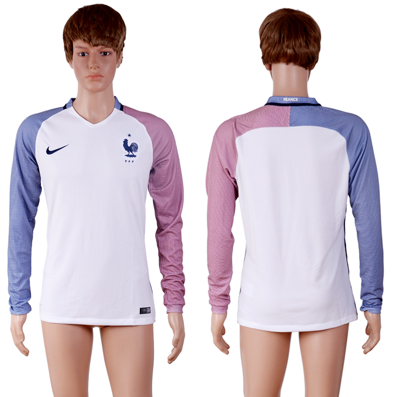 France Away UEFA Euro 2016 Long Sleeve Thailand Soccer Jersey