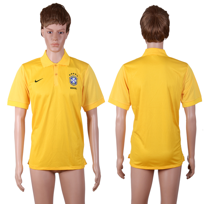 2016-17 Brazil Yellow Soccer Polo Shirt