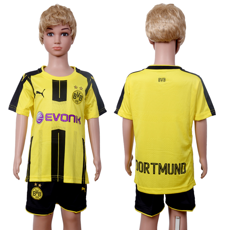 2016-17 Dortmund Home Youth Soccer Jersey