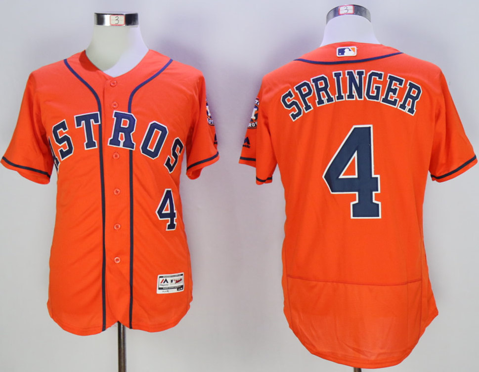 Astros 4 George Springer Orange Flexbase Jersey
