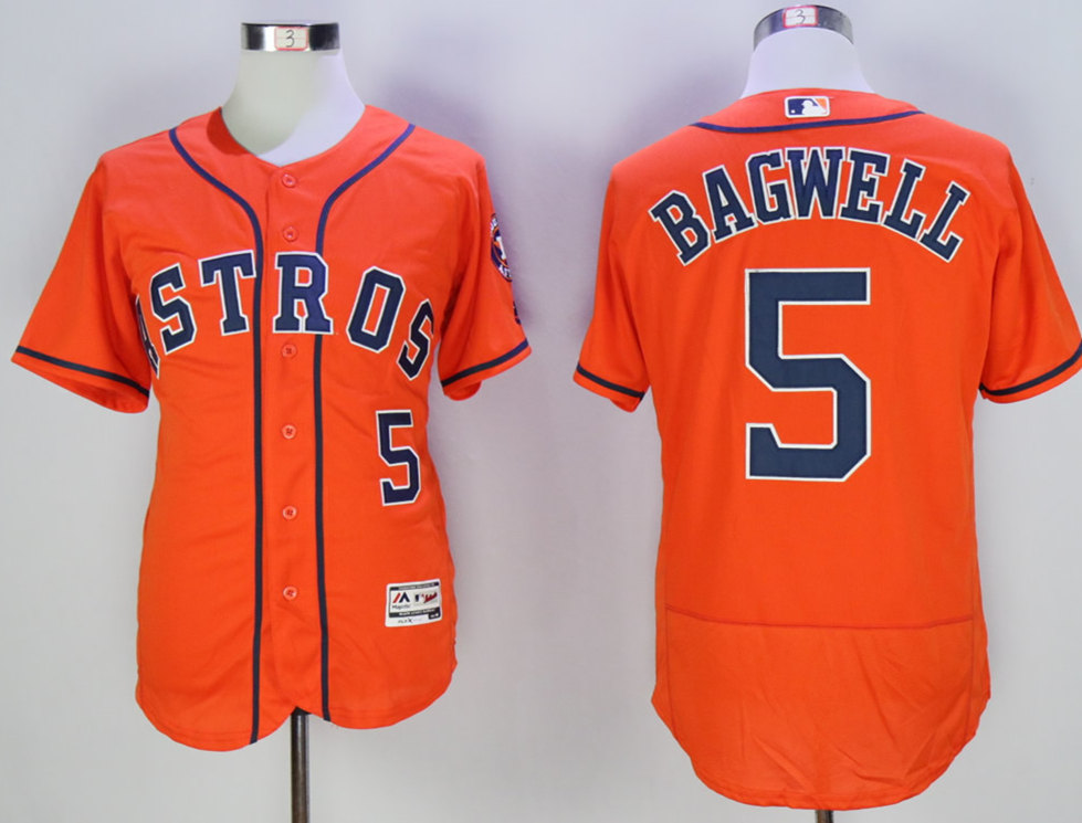 Astros 5 Jeff Bagwell Orange Flexbase Jersey
