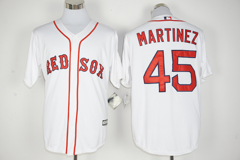 Red Sox 45 Pedro Martinez White New Cool Base Jersey