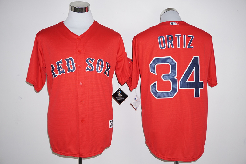 Red Sox 34 David Ortiz Red New Cool Base Jersey