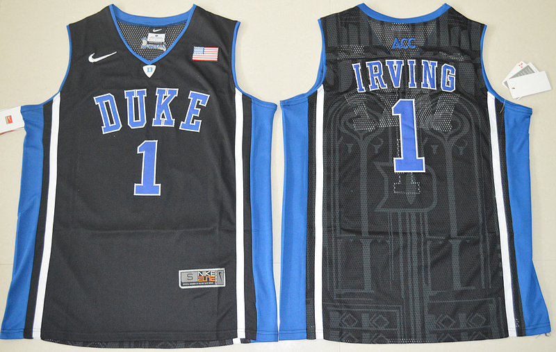 Duke Blue Devils 1 Kyrie Irving Black College Jersey