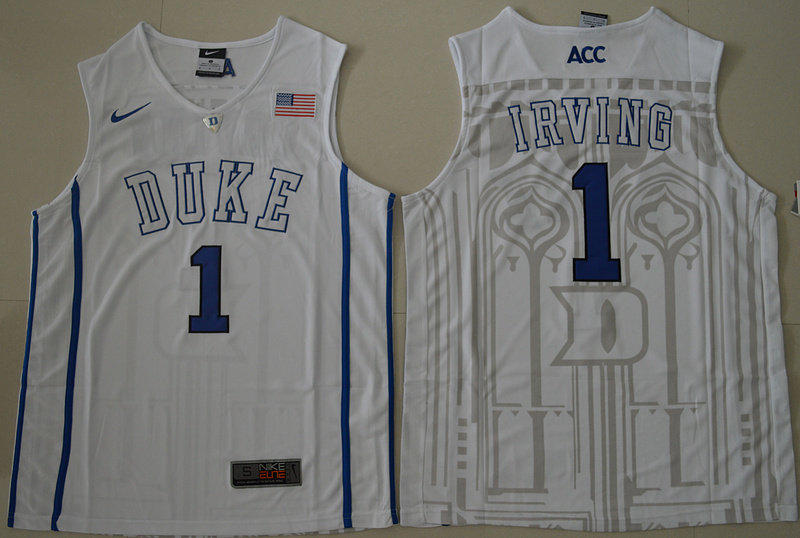 Duke Blue Devils 1 Kyrie Irving White College Jersey Duke Blue Devils 1 Kyrie Irving White College Jersey