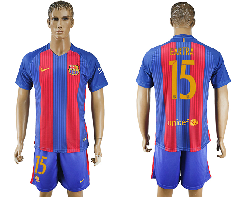 2016-17 Barcelona 15 BARTRA Home Soccer Jersey