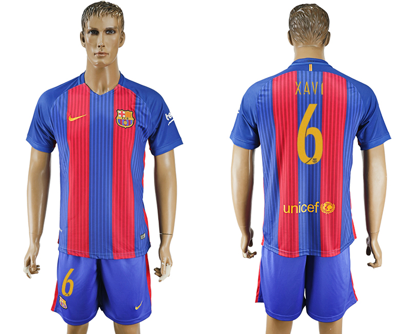 2016-17 Barcelona 6 XAVI Home Soccer Jersey