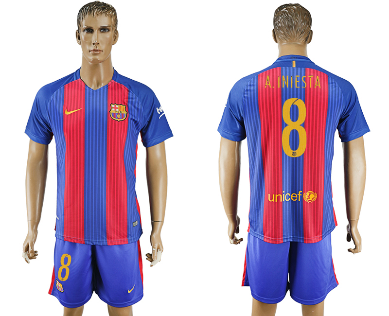 2016-17 Barcelona 8 A.INIESTA Home Soccer Jersey