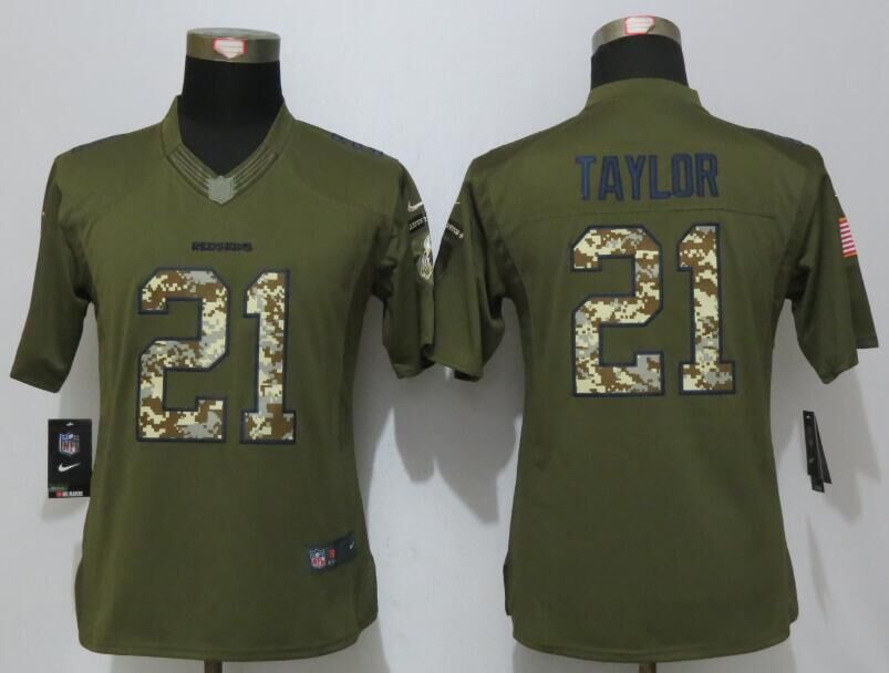 Nike Redskins 21 Sean Taylor Green Salute To Service Women Limited Jersey