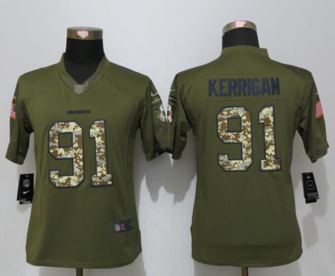 Nike Redskins 91 Ryan Kerrigan Green Salute To Service Women Limited Jersey