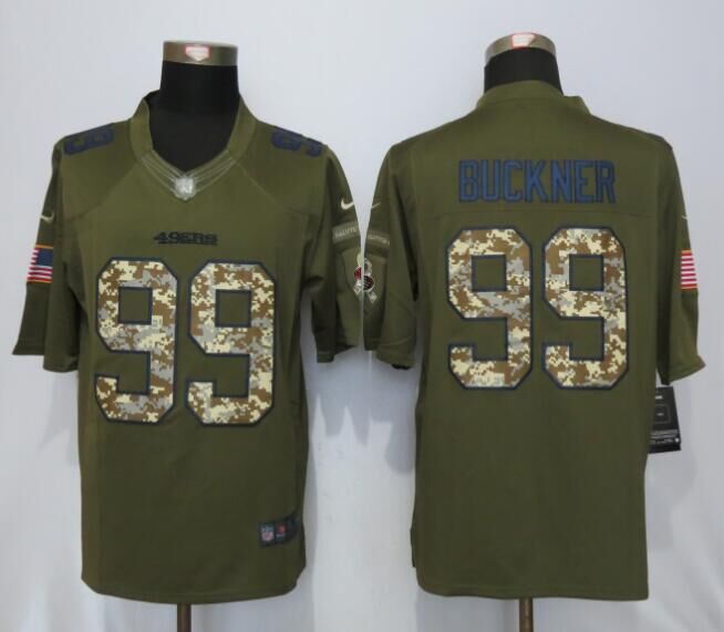Nike 49ers 99 DeForest Buckner Green Salute To Service Limited Jersey