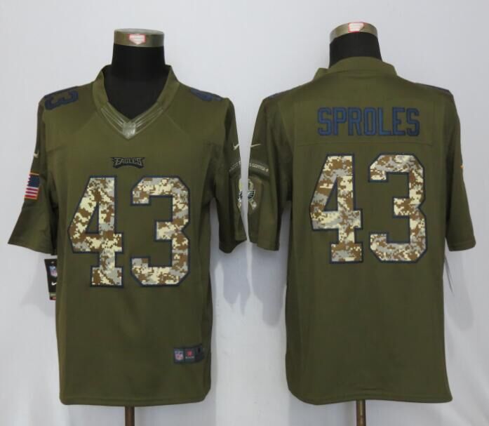 Nike Eagles 43 Darren Sproles Green Salute To Service Limited Jersey