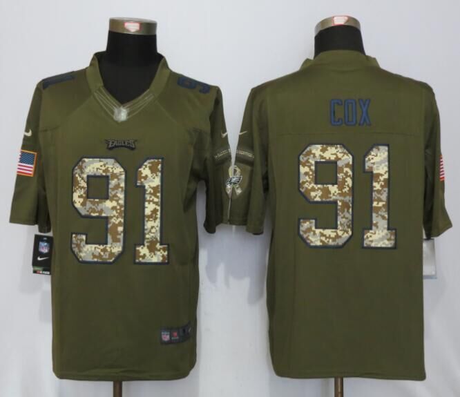 Nike Eagles 91 Fletcher Cox Green Salute To Service Limited Jersey
